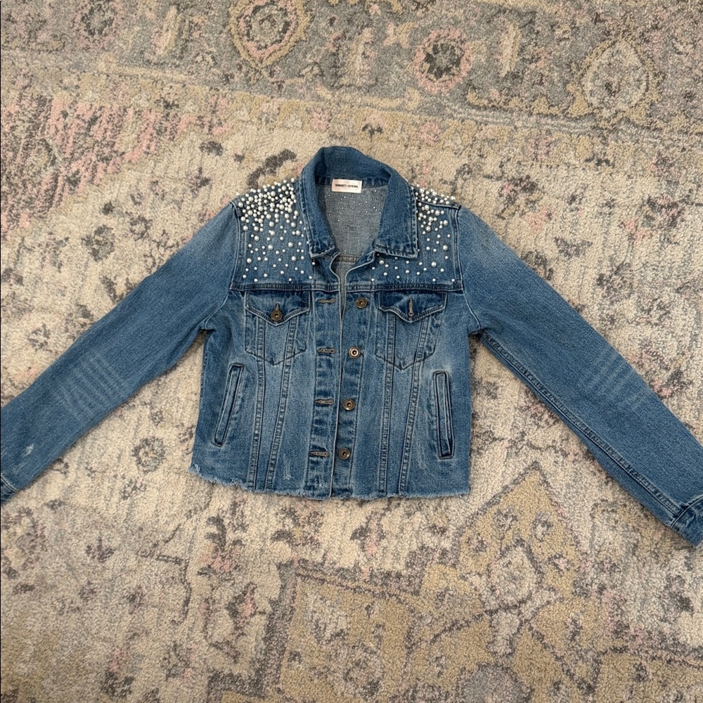 Women's Blue Studded Denim Jacket